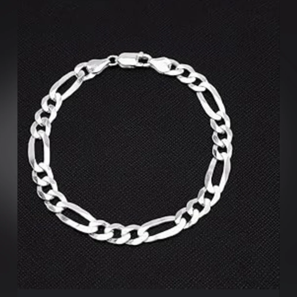 Men's Silver Italy Chain Bracelet Real Silver